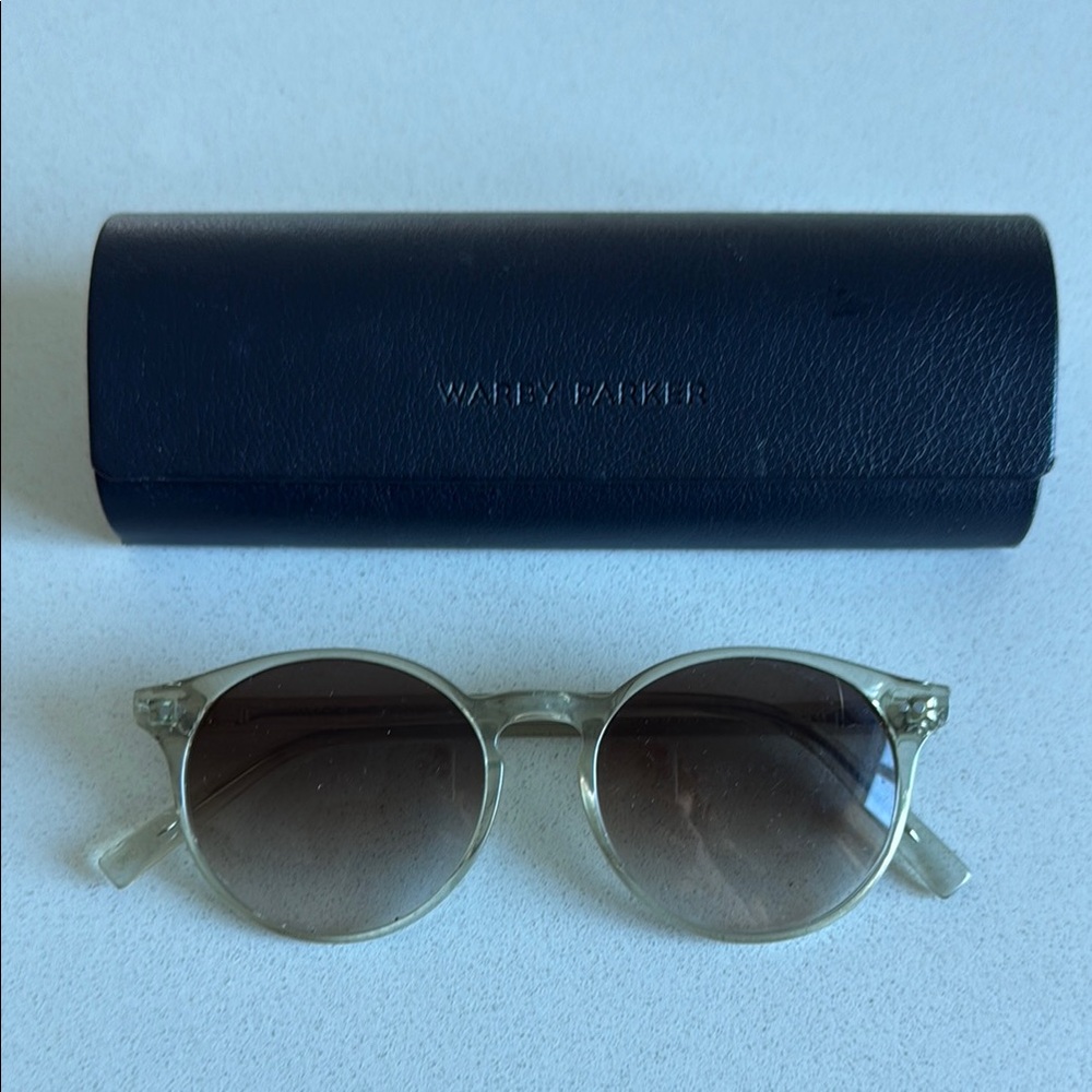 Warby Parker Transparent Sunglasses with Black Case